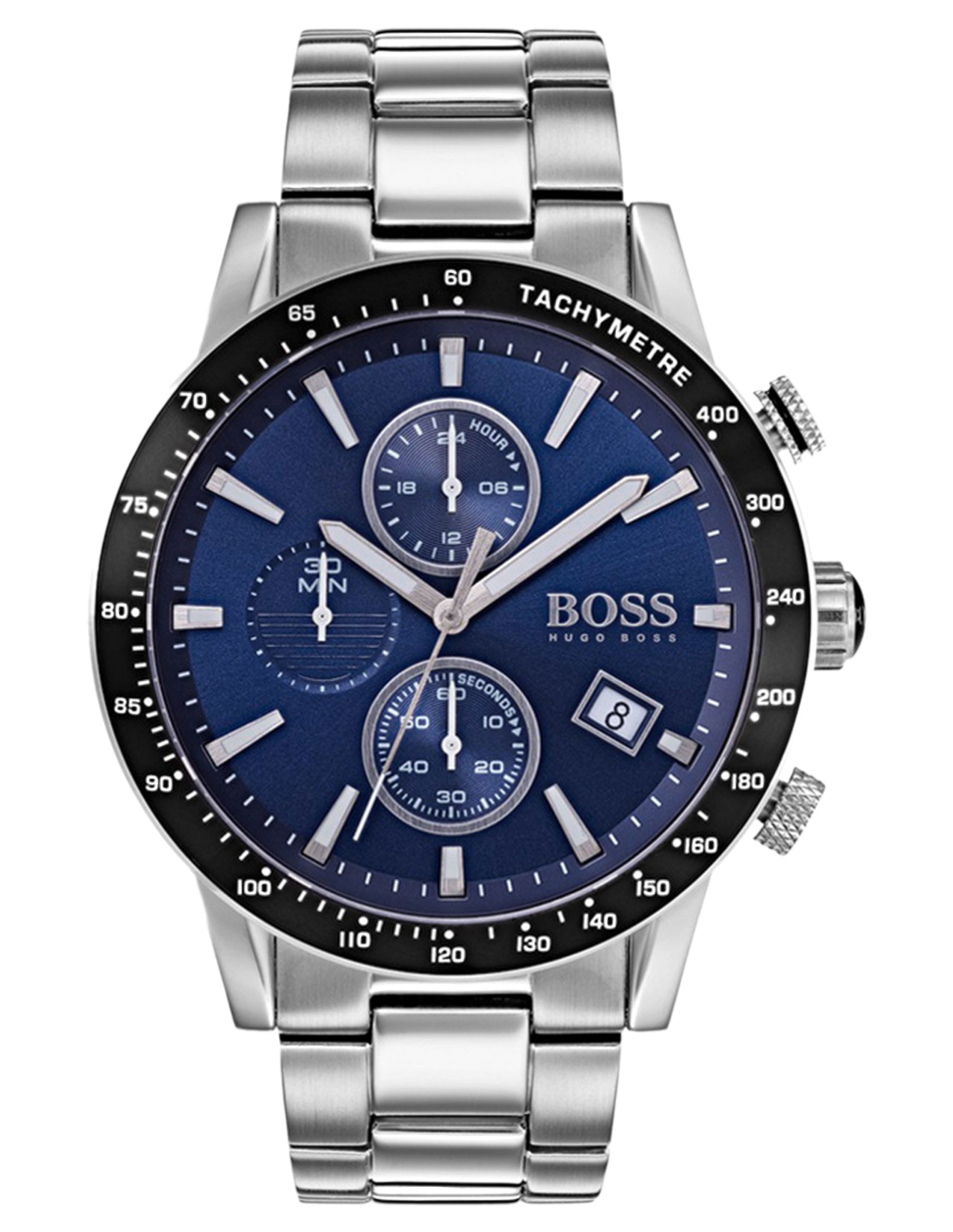 Montre Homme Hugo Boss 1513510 Chronographe Cadran Bleu Bracelet Acier
