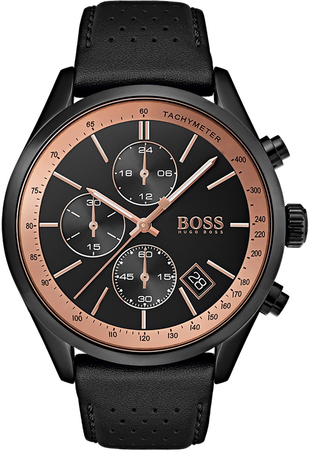 Montre Homme Hugo Boss 1513550 Chronographe Cadran Marron Boîtier Noir