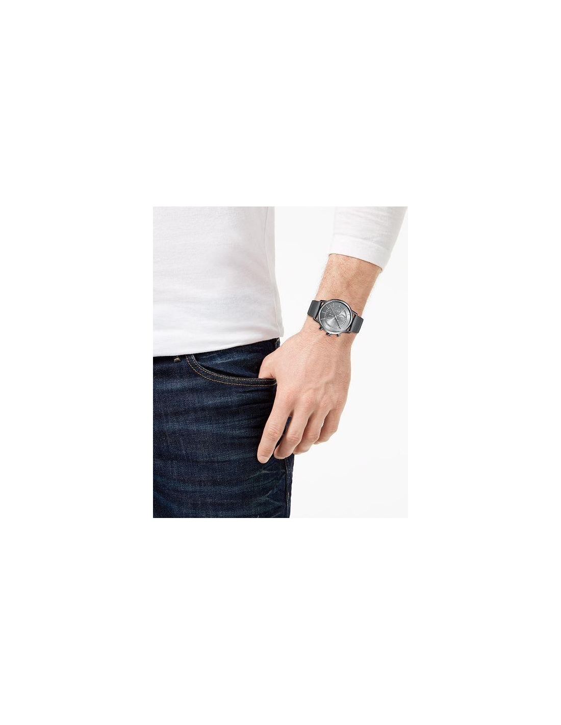 Montre Homme Hugo Boss Architectural 1513570 Chronographe Acier Brossé Cadran et Bracelet Gris Anthracite vue 3