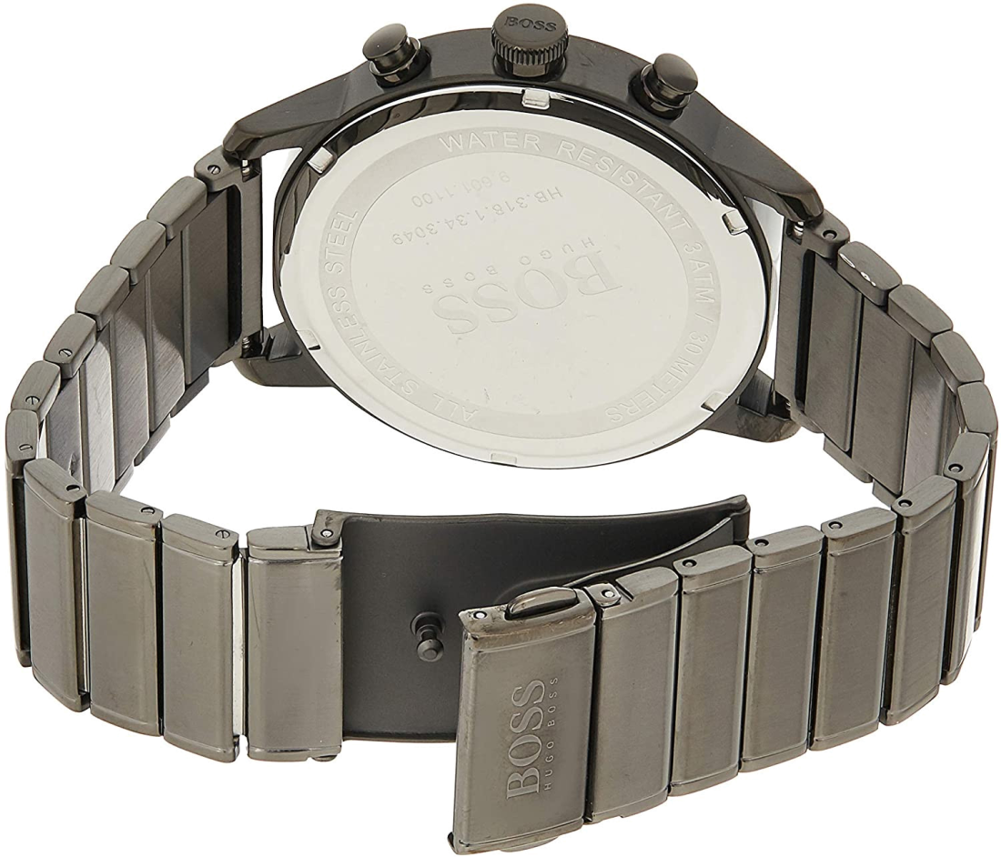 Montre Homme Hugo Boss Architectural 1513574 Acier Gris Brossé Cadran Bleu Chronographe vue 3