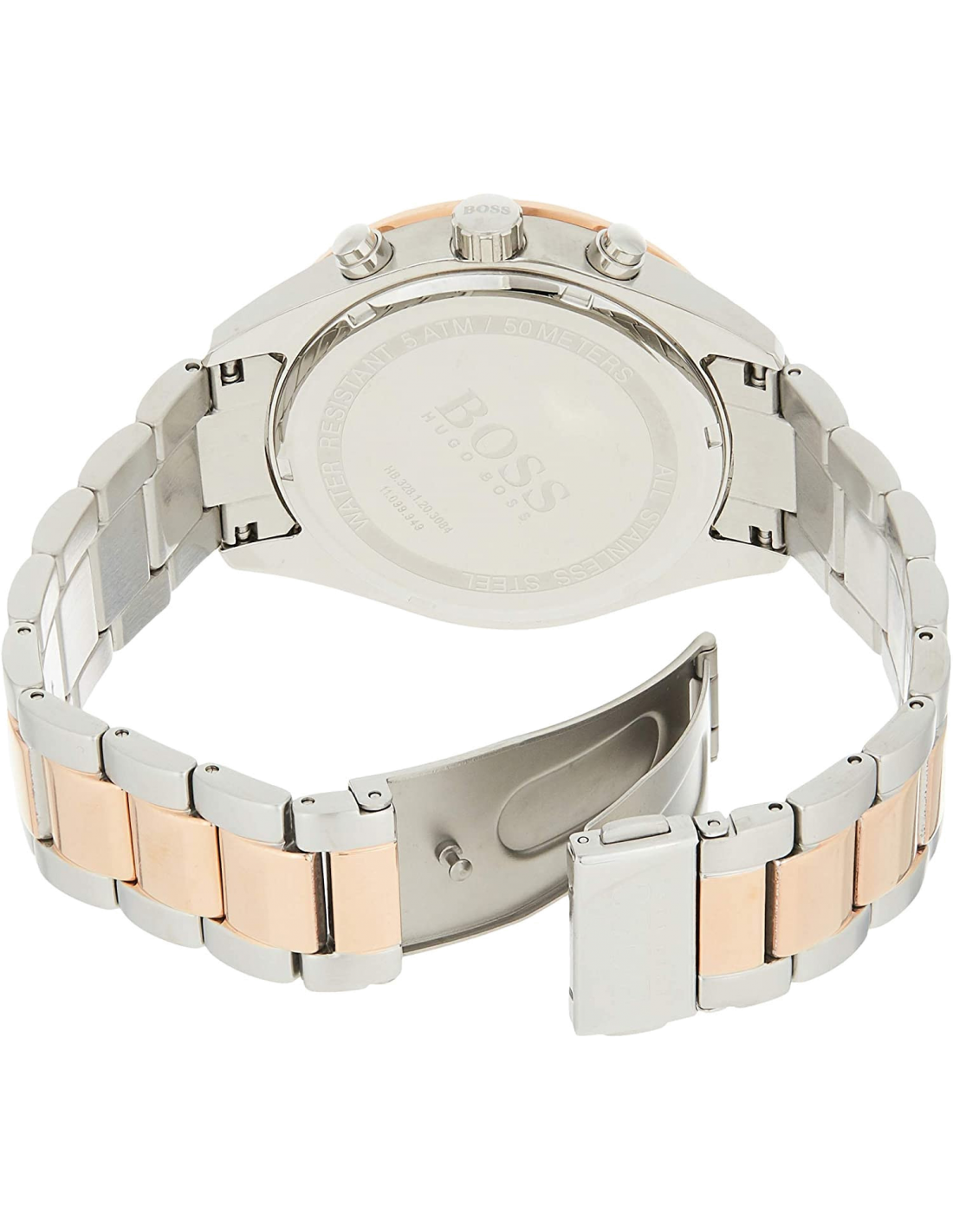 Montre Homme Hugo Boss 1513584 Chronographe Acier Inoxydable Bi-ton Argent/Or Rose vue 2