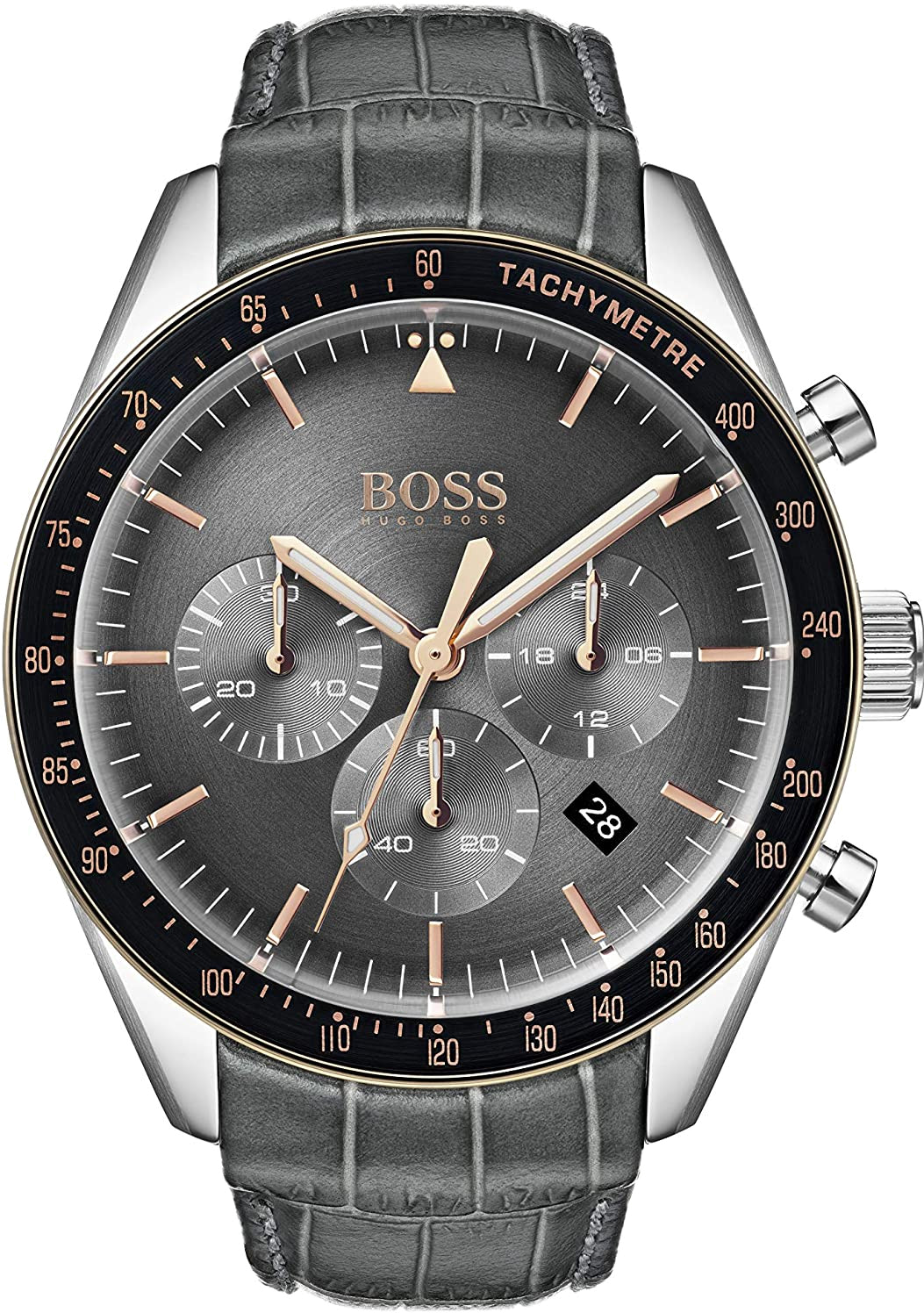 Montre Homme Hugo Boss 1513628 Chronographe Cadran Gris Anthracite Cuir