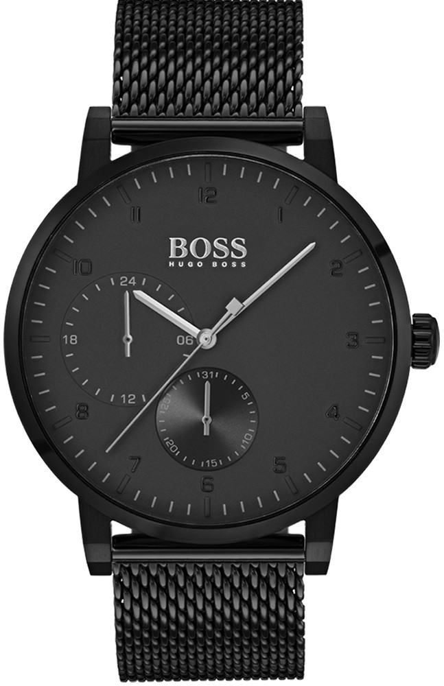 Montre Homme Hugo Boss 1513636 Boîtier Noir Bracelet Maille Milanaise Acier