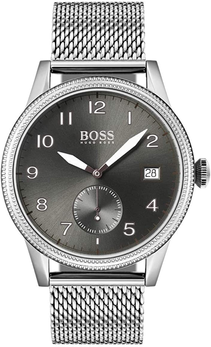 Montre Hugo Boss Homme 1513673 Acier Maille Milanaise Cadran Noir
