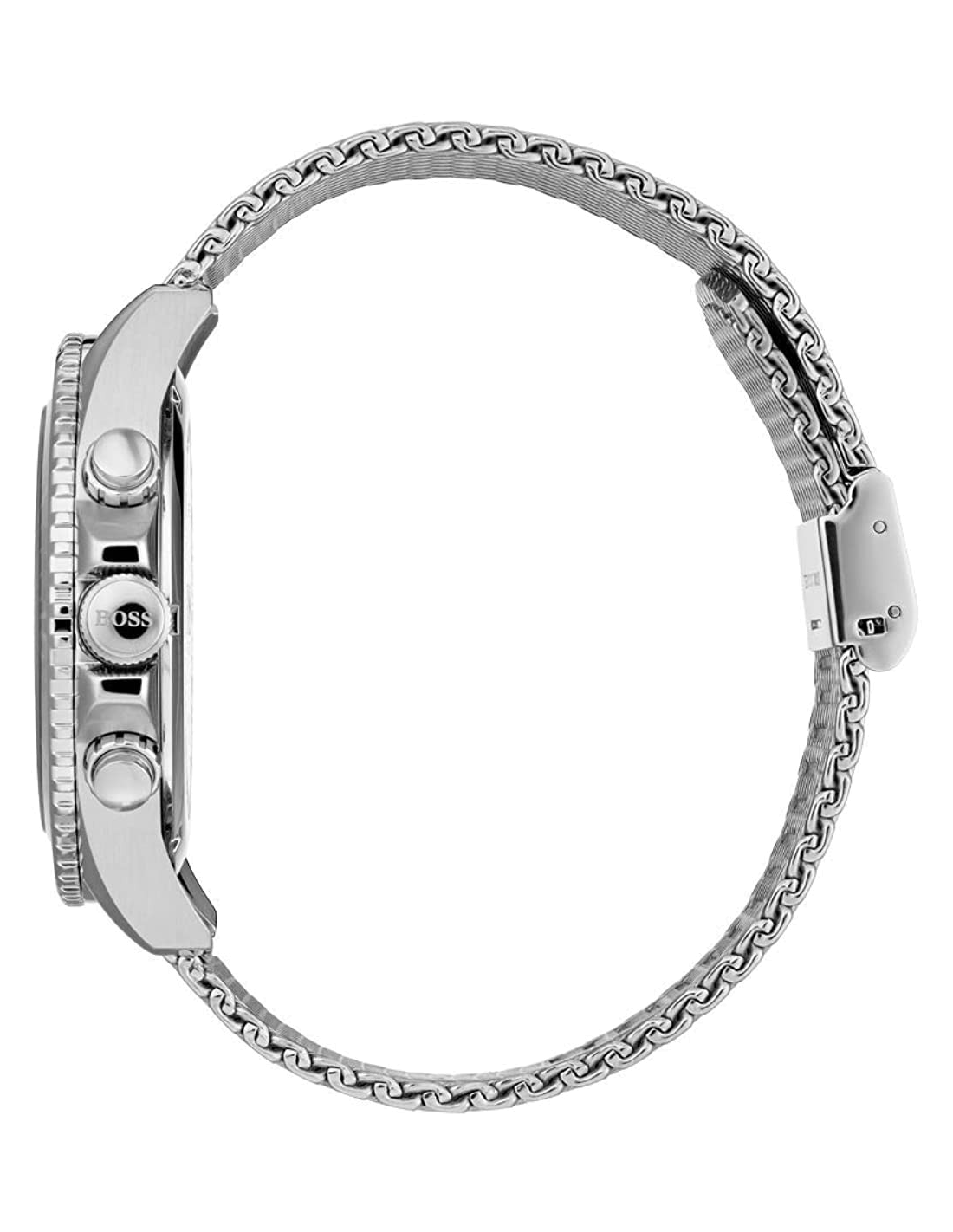 Montre Homme Hugo Boss Chronographe Ocean 1513701 Cadran Noir Acier Maille Milanaise vue 4