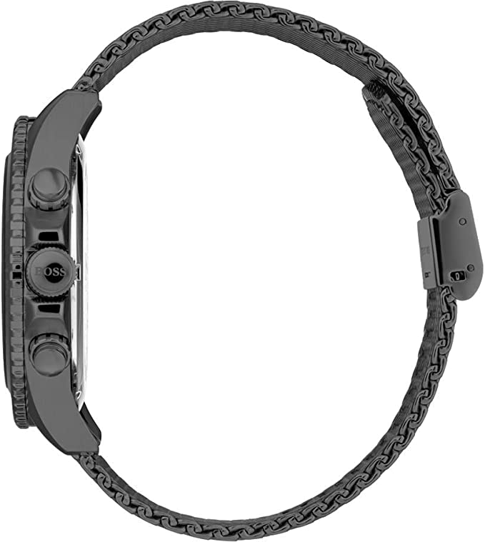 Montre Homme Hugo Boss 1513702 Edition Ocean - Cadran et maille milanaise noirs vue 4