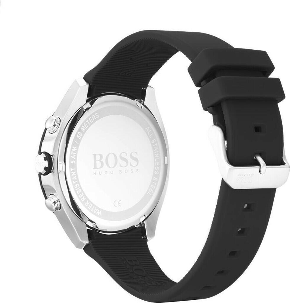 Montre Homme Hugo Boss 1513716 Chronomètre Sport - Boîtier Argent, Cadran et Bracelet Silicone Noir vue 2