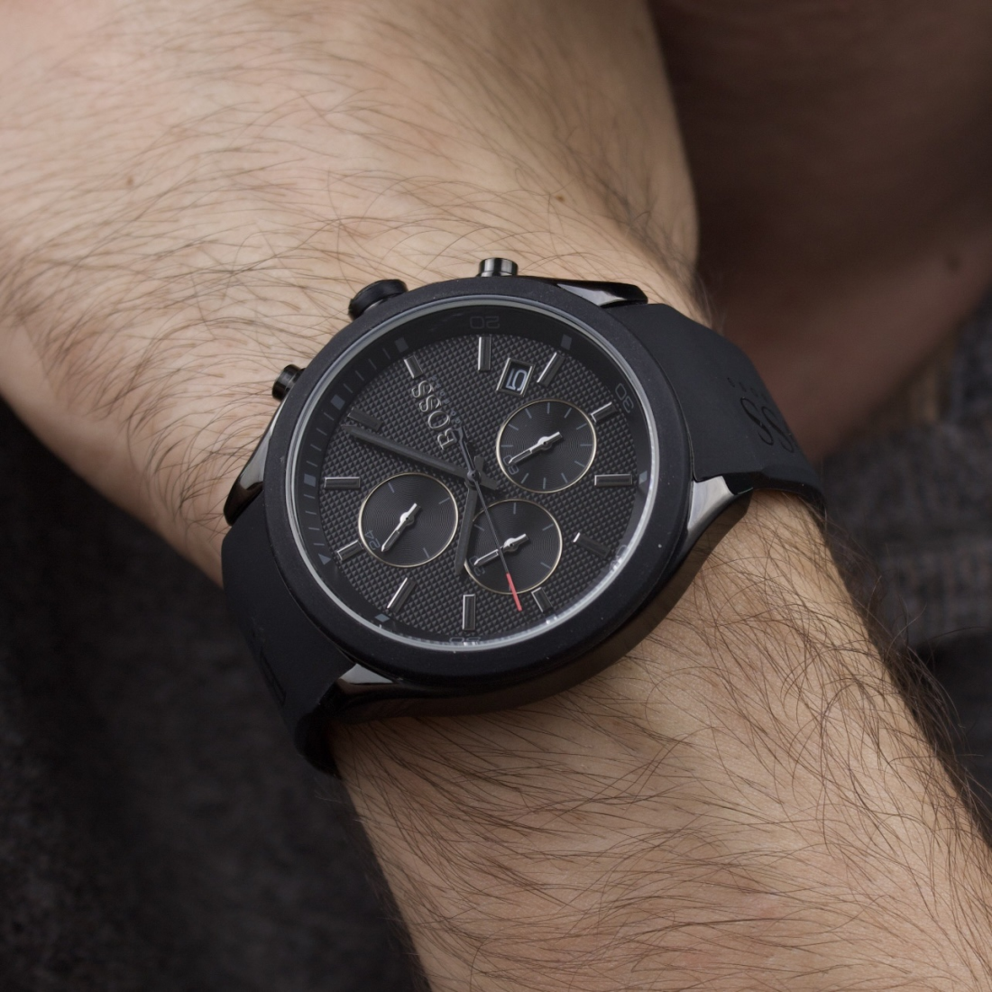 Montre Homme Hugo Boss 1513720 Velocity Chronographe Noir Acier & Silicone vue 4