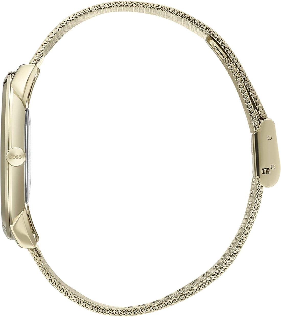 Montre Homme Hugo Boss 1513735 - Boîtier Or & Cadran Noir sur Bracelet Maille Milanaise vue 3