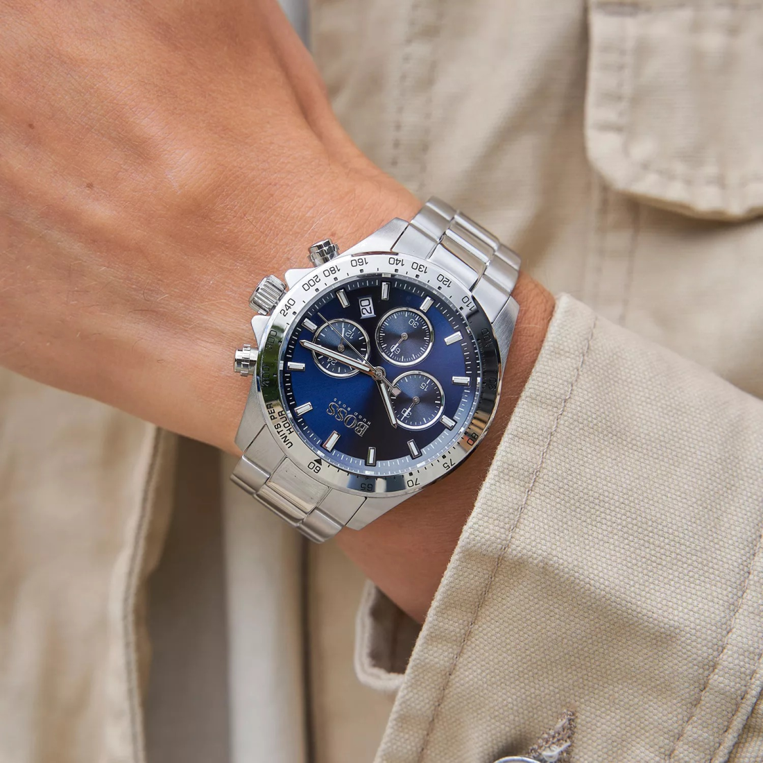 Montre Homme Hugo Boss 1513755 Chronomètre Sport Cadran Bleu Acier vue 4