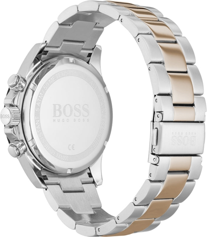 Montre Homme Hugo Boss Hero 1513757 Chronographe Acier Bicolore Or Rose et Argent vue 2