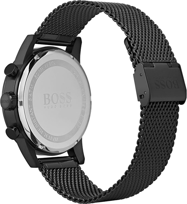 Montre Homme Hugo Boss 1513769 Jet - Cadran Bleu & Bracelet Maille Milanaise Noir vue 2