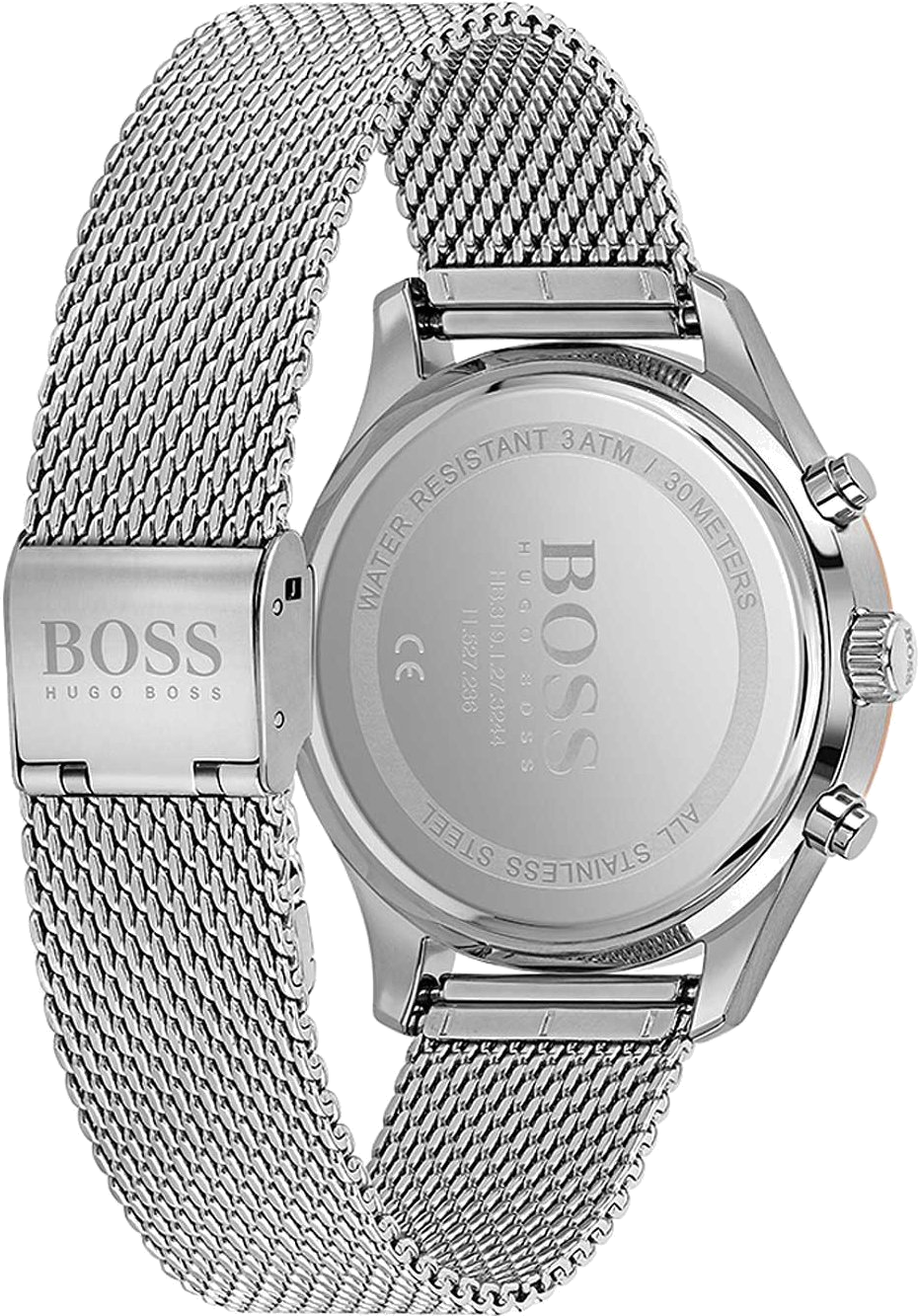 Montre Homme Hugo Boss Associate 1513805, Cadran Noir, Boîtier Argent, Bracelet Maille Milanaise vue 4