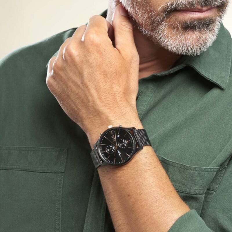 Montre Homme Hugo Boss 1513811, Cadran et Maille Milanaise Noire vue 4