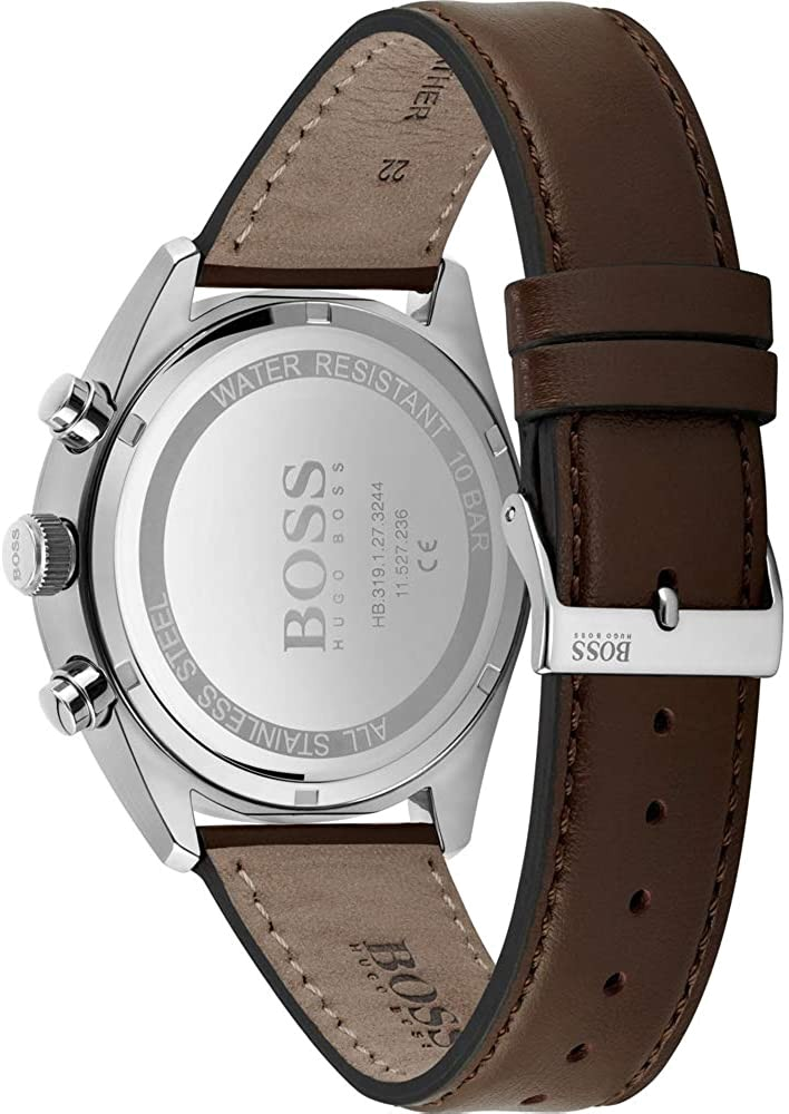 Montre Homme Hugo Boss Champion 1513815 bracelet en cuir perforé marron vue 3