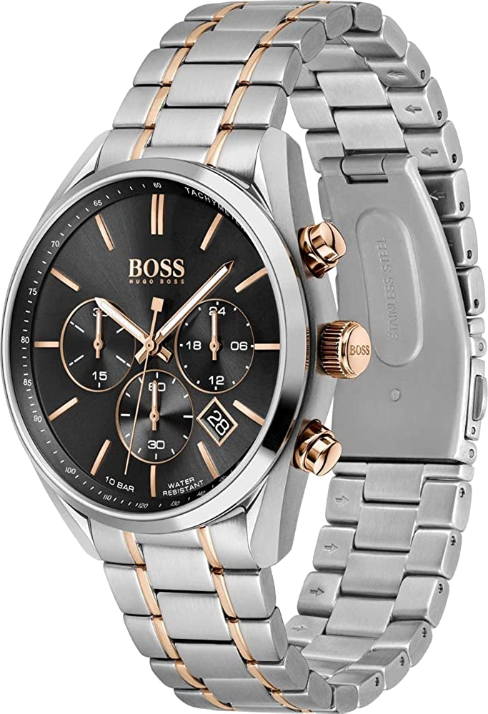 Montre Homme Hugo Boss Champion 1513819 Chronographe Bicolore Acier Argent et Doré vue 2
