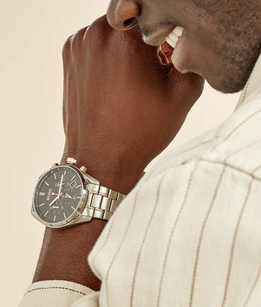 Montre Homme Hugo Boss Champion 1513819 Chronographe Bicolore Acier Argent et Doré vue 5