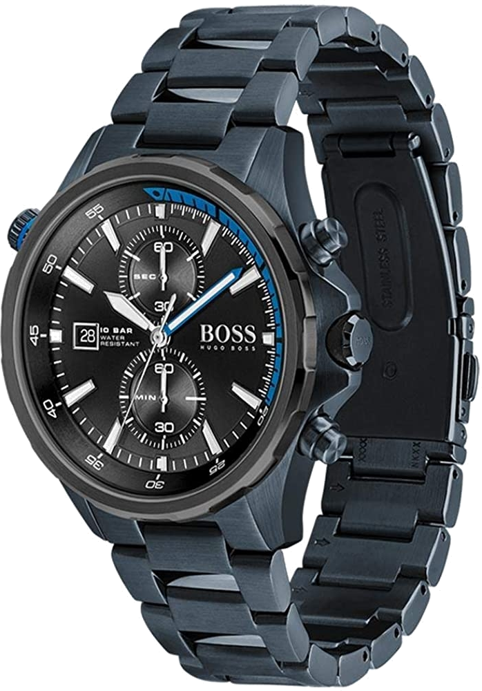 Montre Homme Hugo Boss Globetrotter 1513824 - Chronographe Cadran Bleu Mat Bracelet Acier vue 2