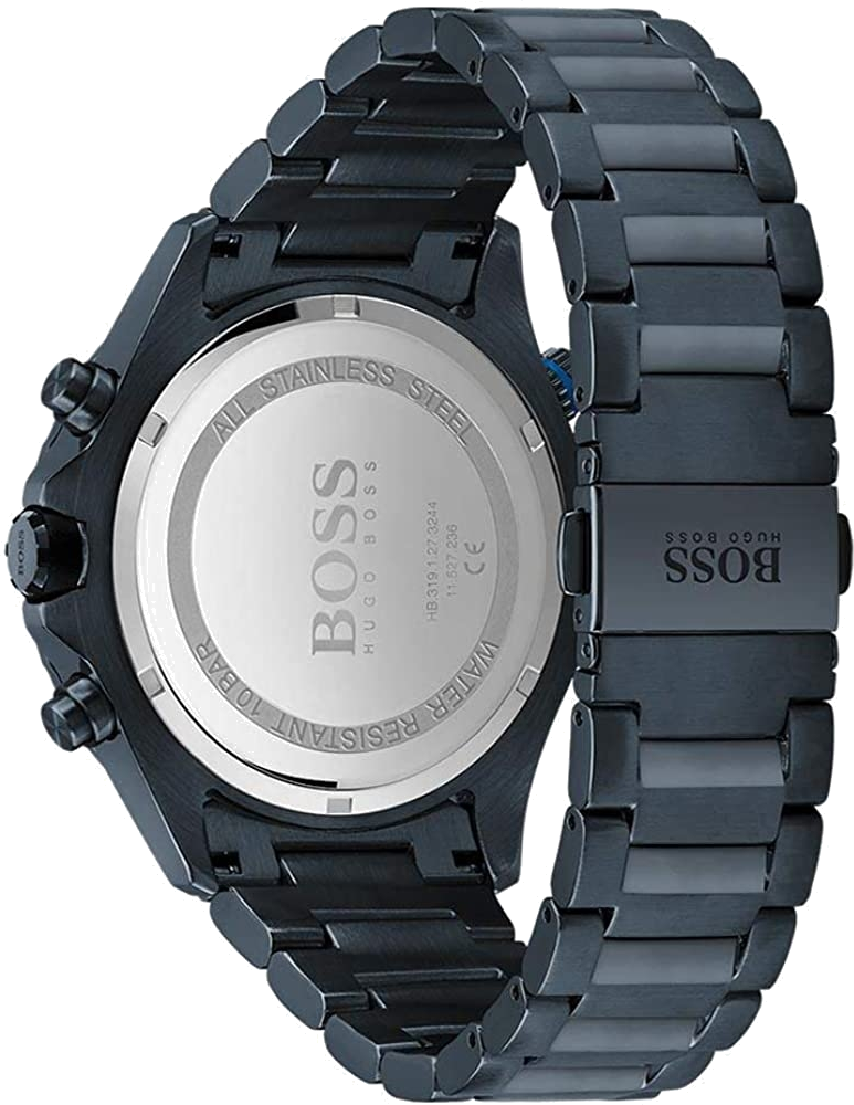Montre Homme Hugo Boss Globetrotter 1513824 - Chronographe Cadran Bleu Mat Bracelet Acier vue 3