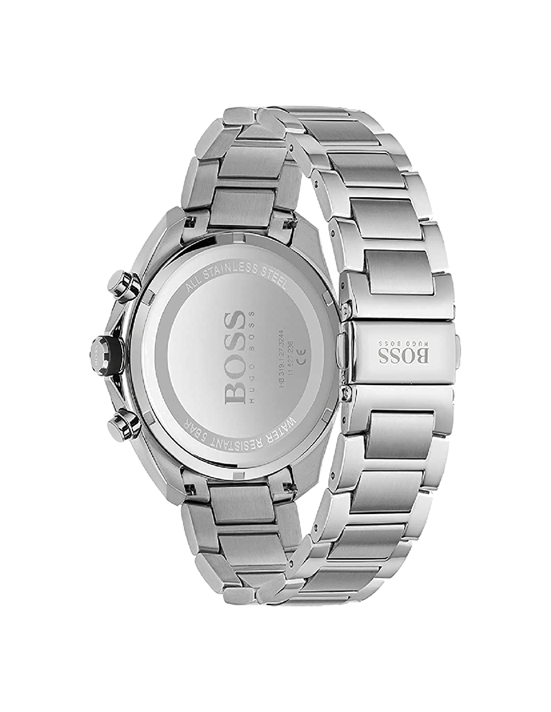 Montre Homme Hugo Boss Distinct Chrono 1513857 Chronographe Acier Argent Cadran Noir vue 3