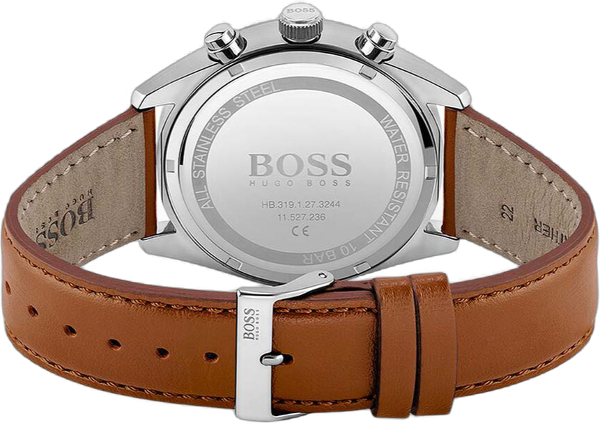 Montre Homme Hugo Boss Champion 1513879 bracelet en cuir perforé marron vue 3
