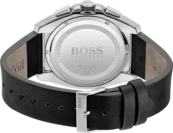 Montre Homme Hugo Boss Grandmaster 1513881 - Chronographe Cadran Noir Bracelet Cuir vue 3
