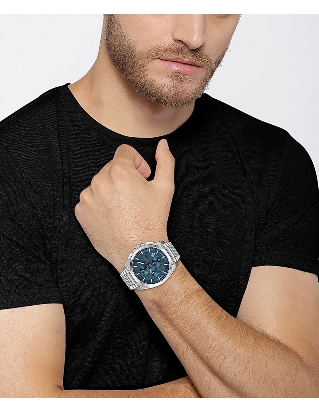 Montre Homme Hugo Boss Grandmaster 1513884 Chronographe Cadran Bleu Acier vue 2