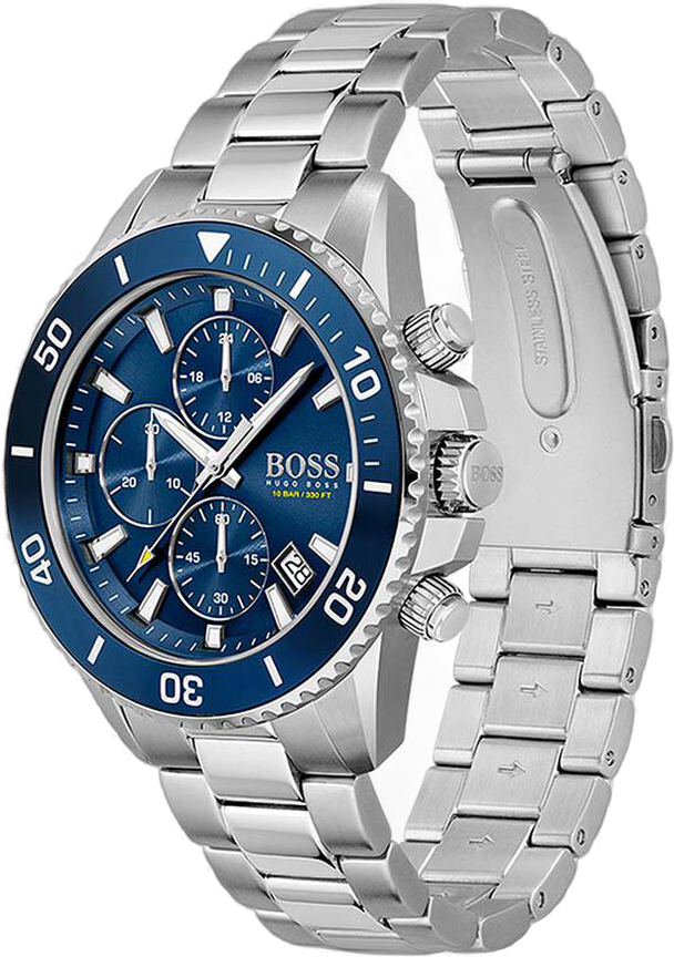 Montre Homme Hugo Boss Admiral 1513907 Chronographe Cadran Bleu Acier vue 2