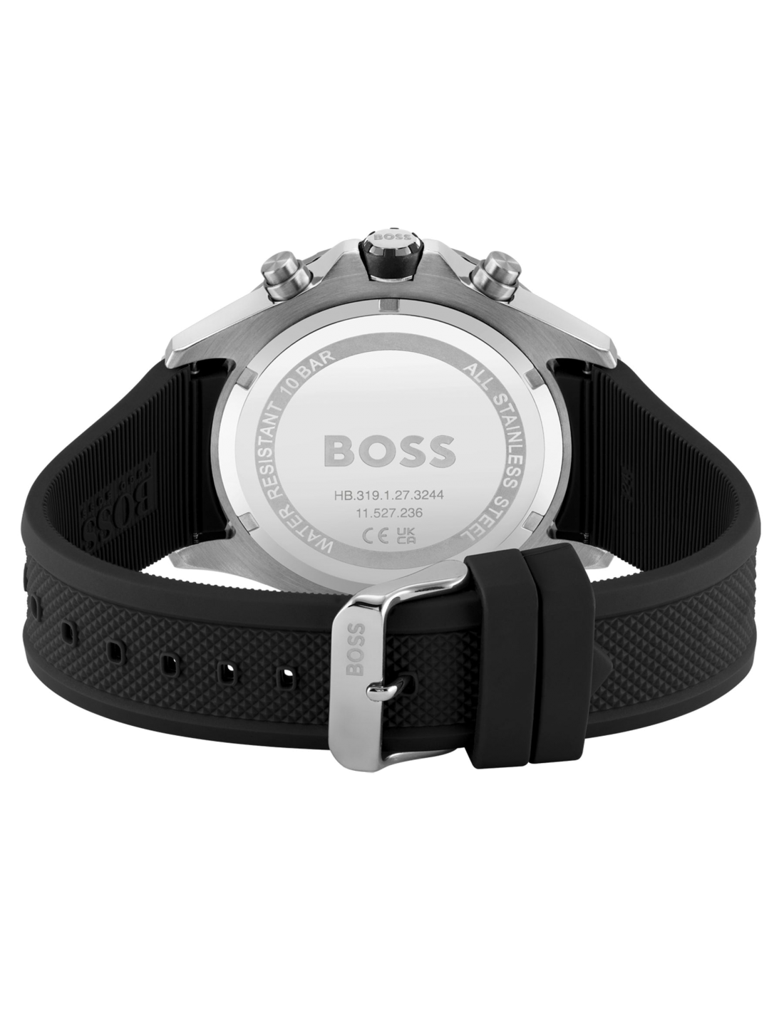 Montre Homme Hugo Boss Globetrotter 1513931 Chronographe Cadran Noir Bracelet Silicone vue 2