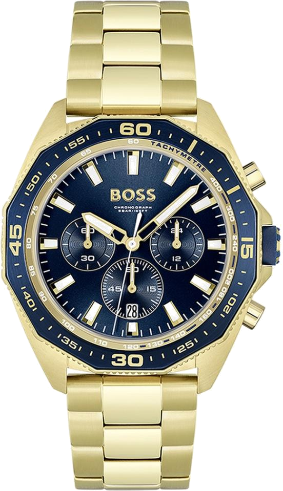 Montre Hugo Boss Energy 1513973 Homme - Cadran Bleu, Bracelet Acier Doré Jaune