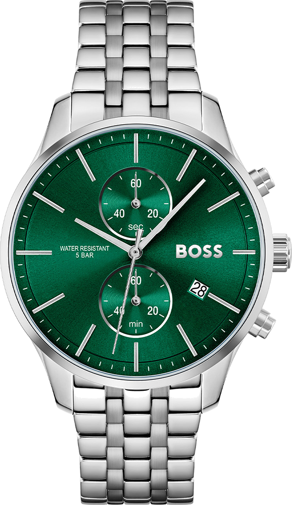 Montre Homme Hugo Boss Associate 1513975 Chronographe Cadran Vert Acier