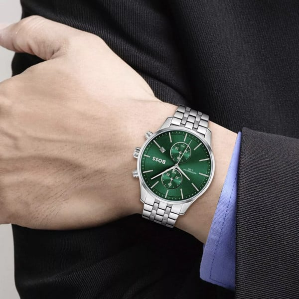 Montre Homme Hugo Boss Associate 1513975 Chronographe Cadran Vert Acier vue 3