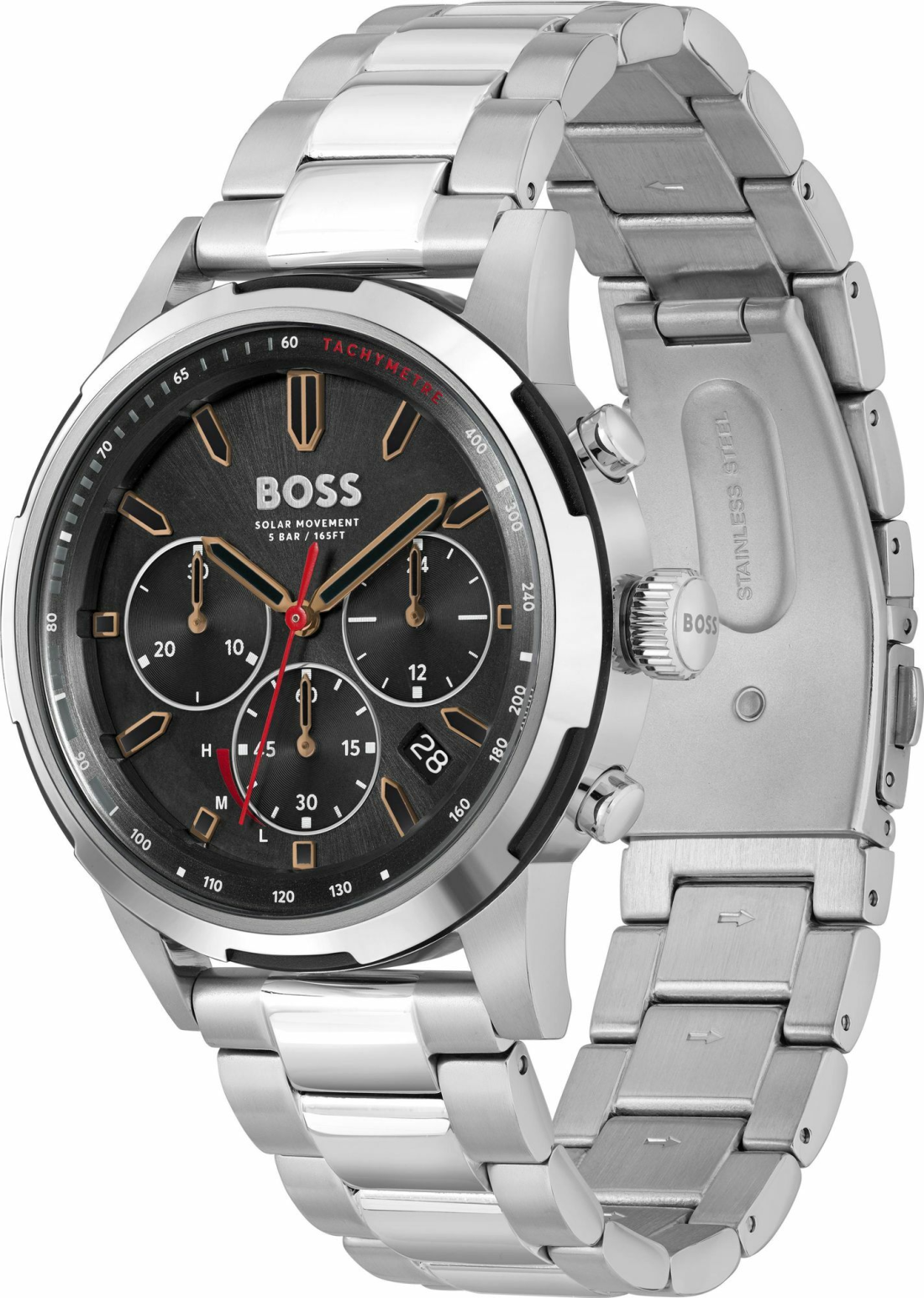 Montre Hugo Boss 1514032 Solgrade Homme, Cadran Noir et Bracelet Acier Inoxydable vue 2