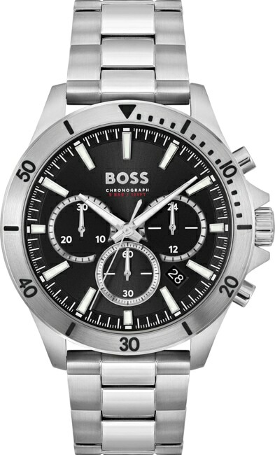 Montre Homme Hugo Boss Troper 1514057 - Acier Argenté, Cadran Noir Multifonctions