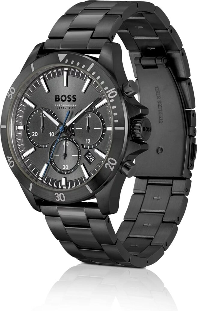 Montre Homme Hugo Boss Troper 1514058, boîtier et bracelet acier noir, cadran multifonctions vue 2