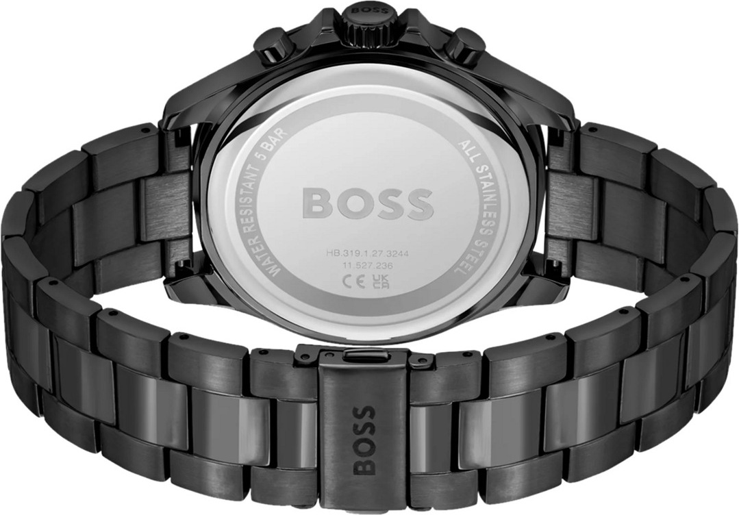Montre Homme Hugo Boss Troper 1514058, boîtier et bracelet acier noir, cadran multifonctions vue 3
