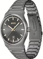 Montre Homme Hugo Boss Candor 1514078 Acier Brossé Noir Cadran Gris Fumé vue 2