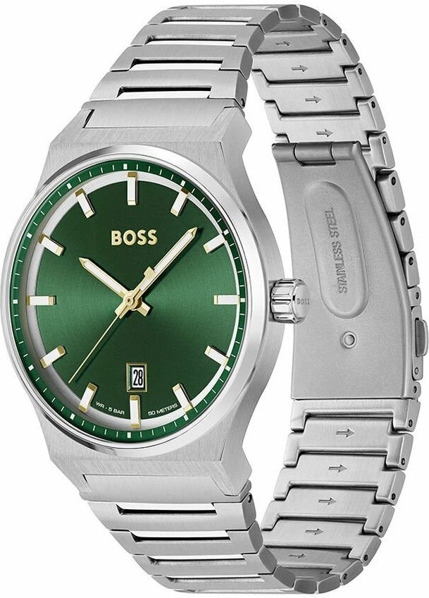 Montre Homme Hugo Boss 1514079 Candor - Cadran Vert Soleillé - Bracelet Acier Brossé vue 2