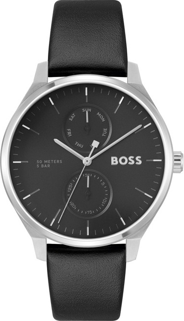 Montre Homme Hugo Boss Tyler 1514102 Cadran Multifonctions Noir Bracelet Cuir
