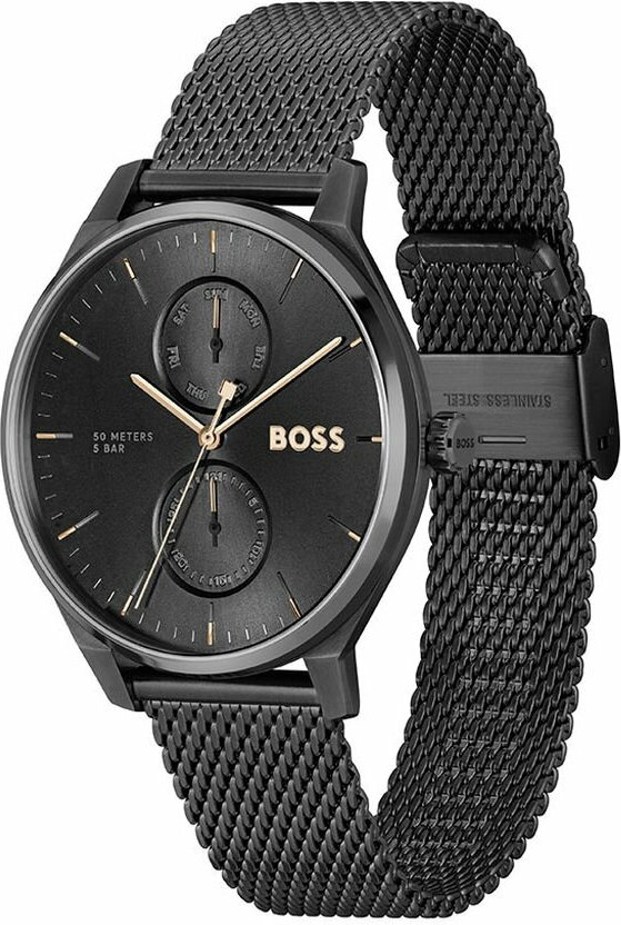 Montre Homme Hugo Boss 1514105 en Acier Noir à Maille Milanaise vue 2