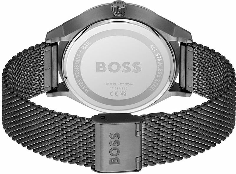 Montre Homme Hugo Boss 1514105 en Acier Noir à Maille Milanaise vue 3