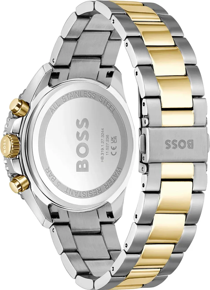 Montre Homme Hugo Boss Runner 1514144, Boîtier Acier Bicolore 44mm, Cadran Gris, Chronographe Quartz vue 3