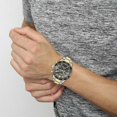 Montre Homme Hugo Boss Runner 1514144, Boîtier Acier Bicolore 44mm, Cadran Gris, Chronographe Quartz vue 4