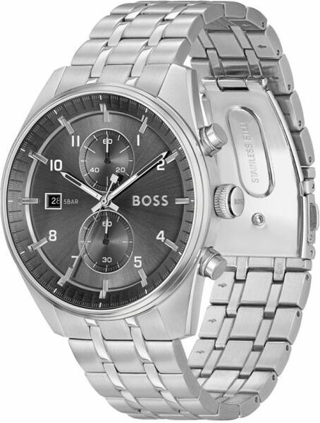 Montre Homme Hugo Boss 1514151 Skytraveller Acier Argenté Cadran Noir vue 2