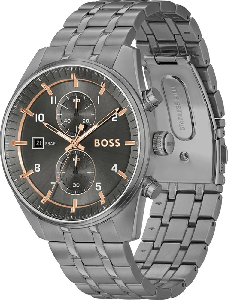 Montre Homme Hugo Boss 1514153 Skytraveller Acier Gris Mat / Cadran Noir vue 2