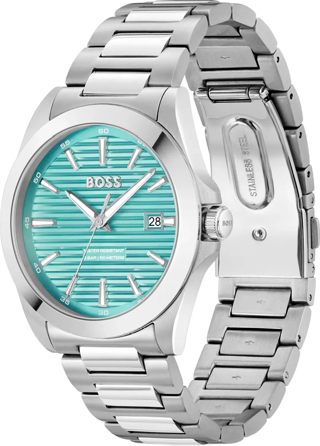 Montre Homme Hugo Boss 1514171 Strike - Cadran Turquoise & Bracelet Acier Argenté vue 2
