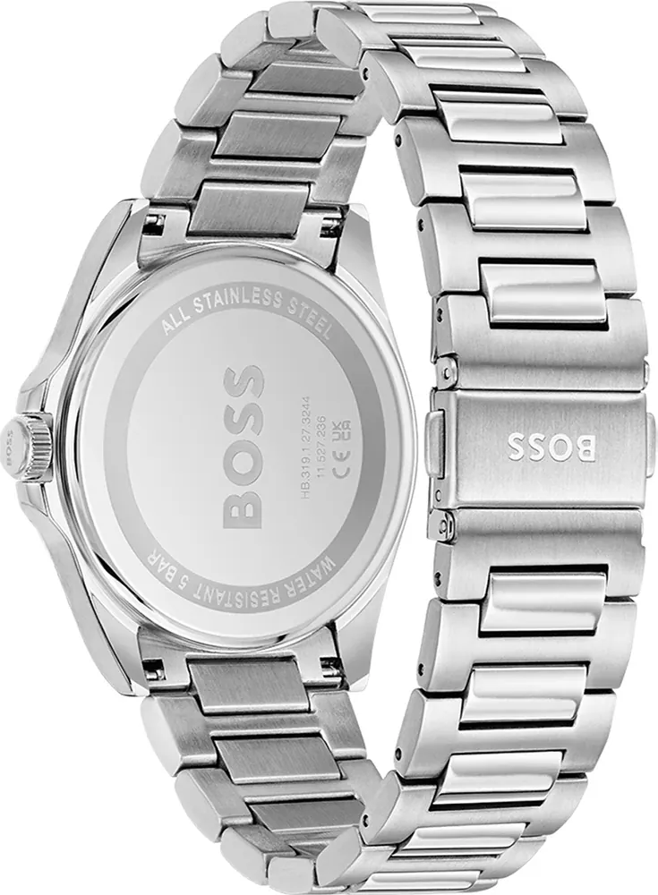 Montre Homme Hugo Boss 1514176, Boîtier et Bracelet Acier Argenté, Cadran Blanc vue 3