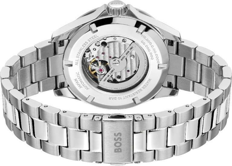 Montre Homme Hugo Boss Troper Automatique 1514200 - Cadran Vert, Boîtier et Bracelet Acier Argenté vue 3