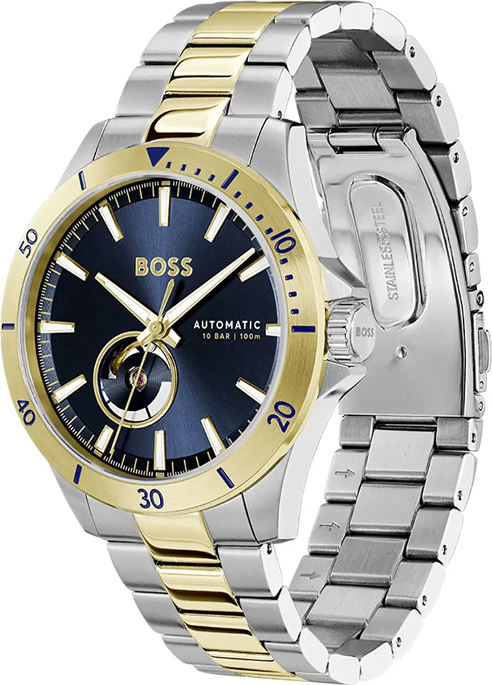 Montre Homme Hugo Boss Troper 1514201 Automatique - Boîtier Bicolore, Cadran Bleu Soleillé vue 2