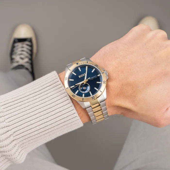 Montre Homme Hugo Boss Troper 1514201 Automatique - Boîtier Bicolore, Cadran Bleu Soleillé vue 4